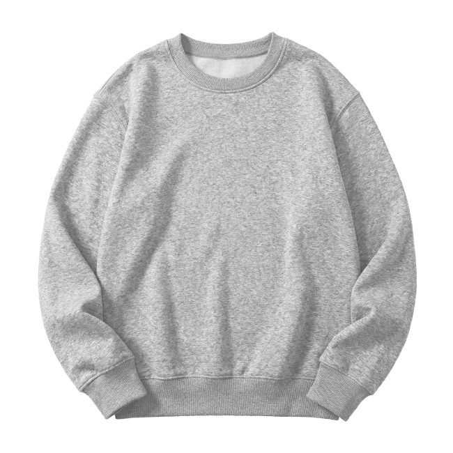Sweat 340 g coton bio personnalisable col rond Gris chiné